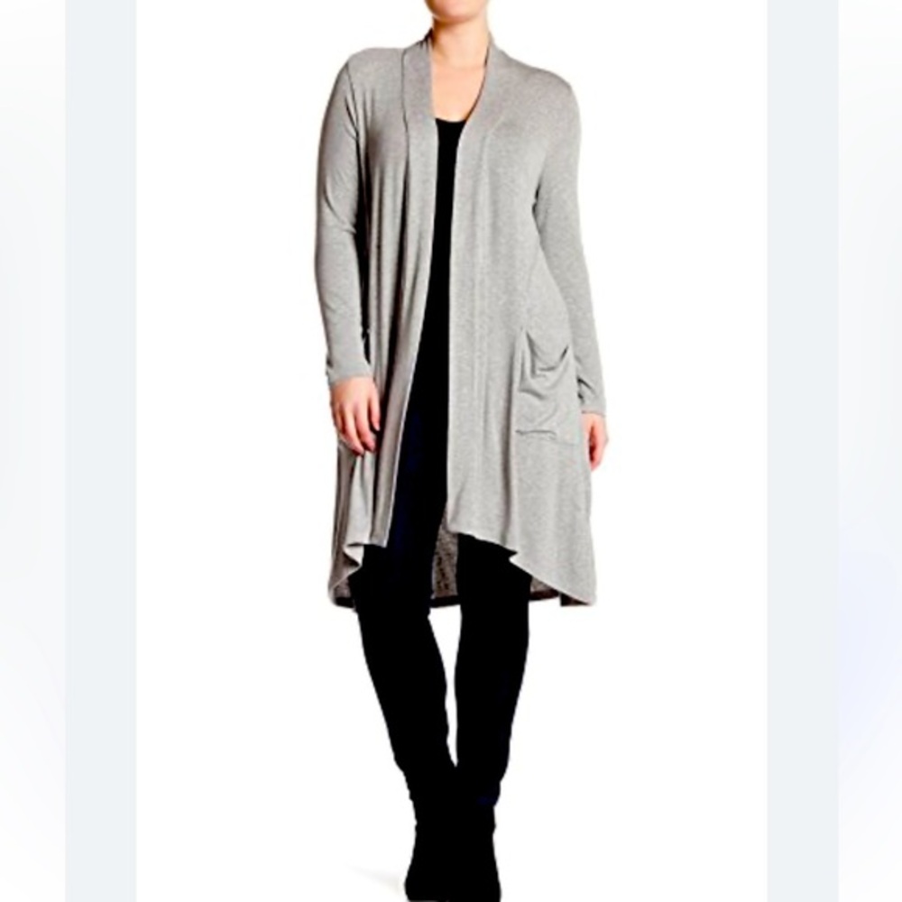 Bobeau Heather Gray Cardigan